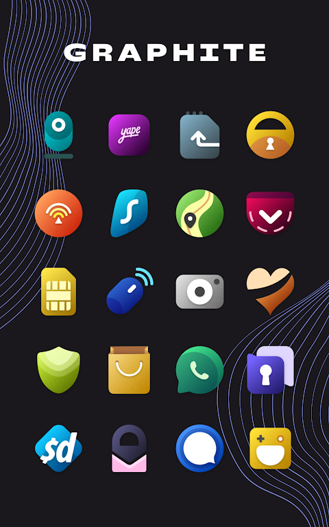 Graphite Icon Pack Mod Tangkapan skrin 2