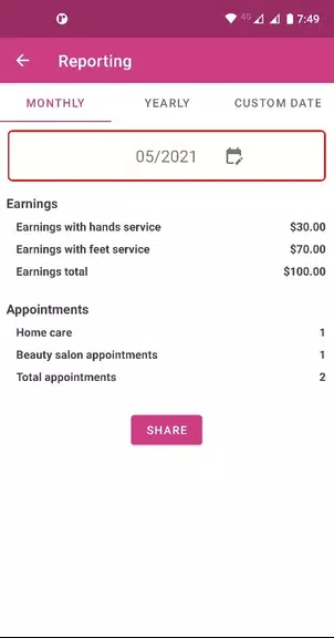 Schermata Nail Tech Appointment App 2