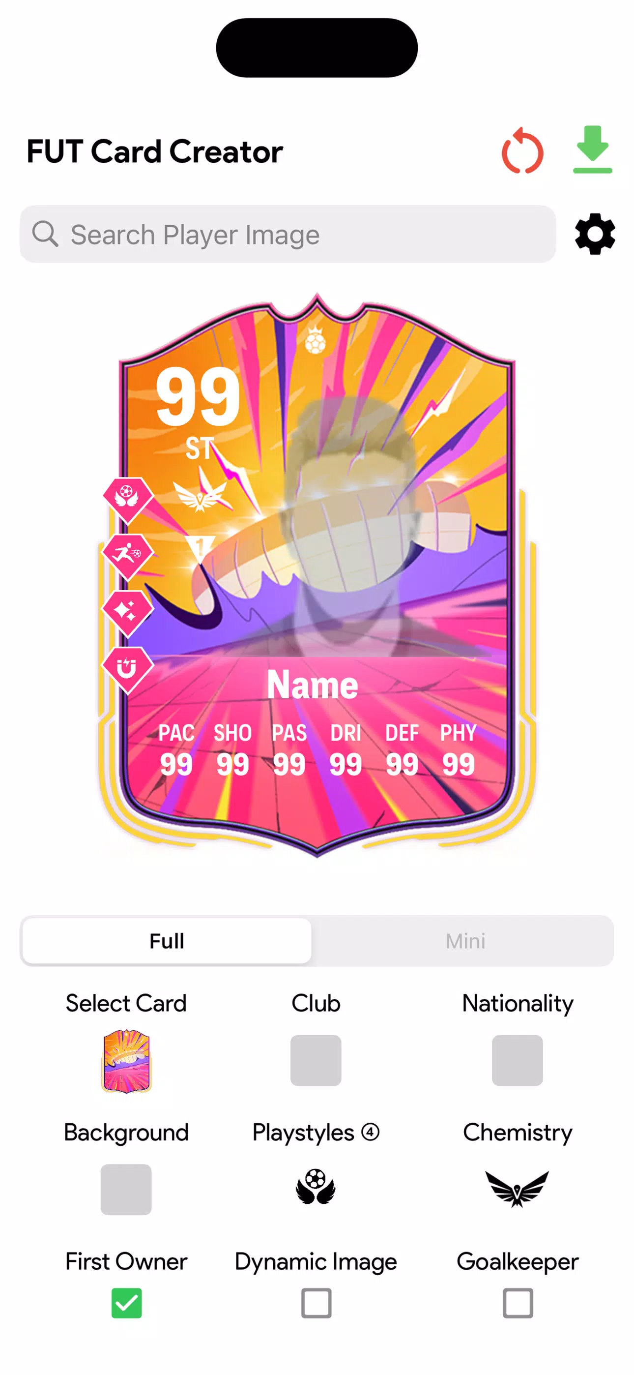 FC Card Creator 25 স্ক্রিনশট 0