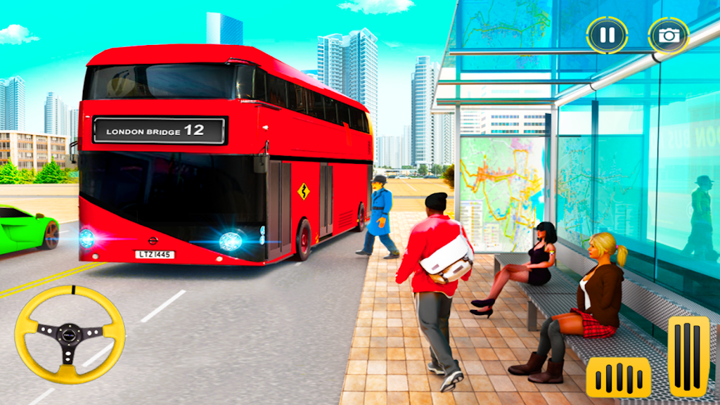 City Coach Bus Driving Sim 3D Ảnh chụp màn hình 0