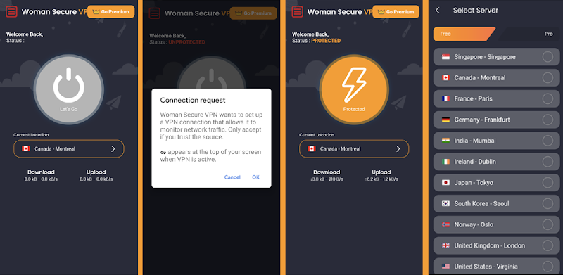 Schermata Woman Secure VPN 2