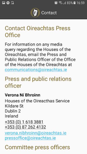 Oireachtas Capture d'écran 0