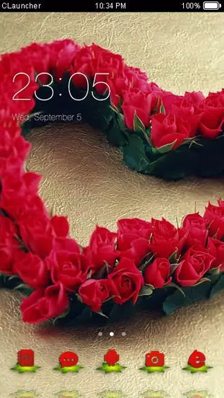 Roses Heart Theme C Launcher Скриншот 0