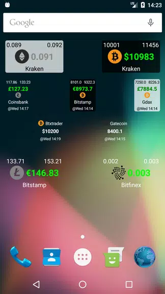 Bitcoin Ticker Widget スクリーンショット 0