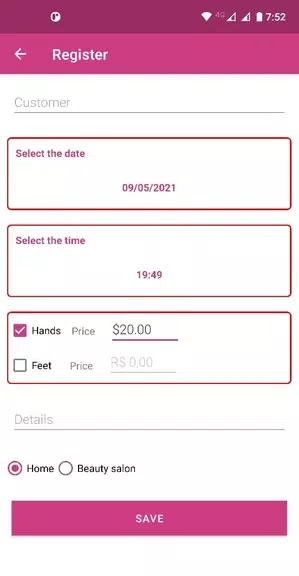 Schermata Nail Tech Appointment App 1