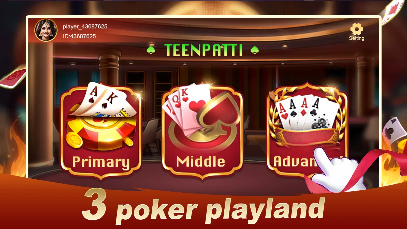 3 Poker Playland Tangkapan skrin 0