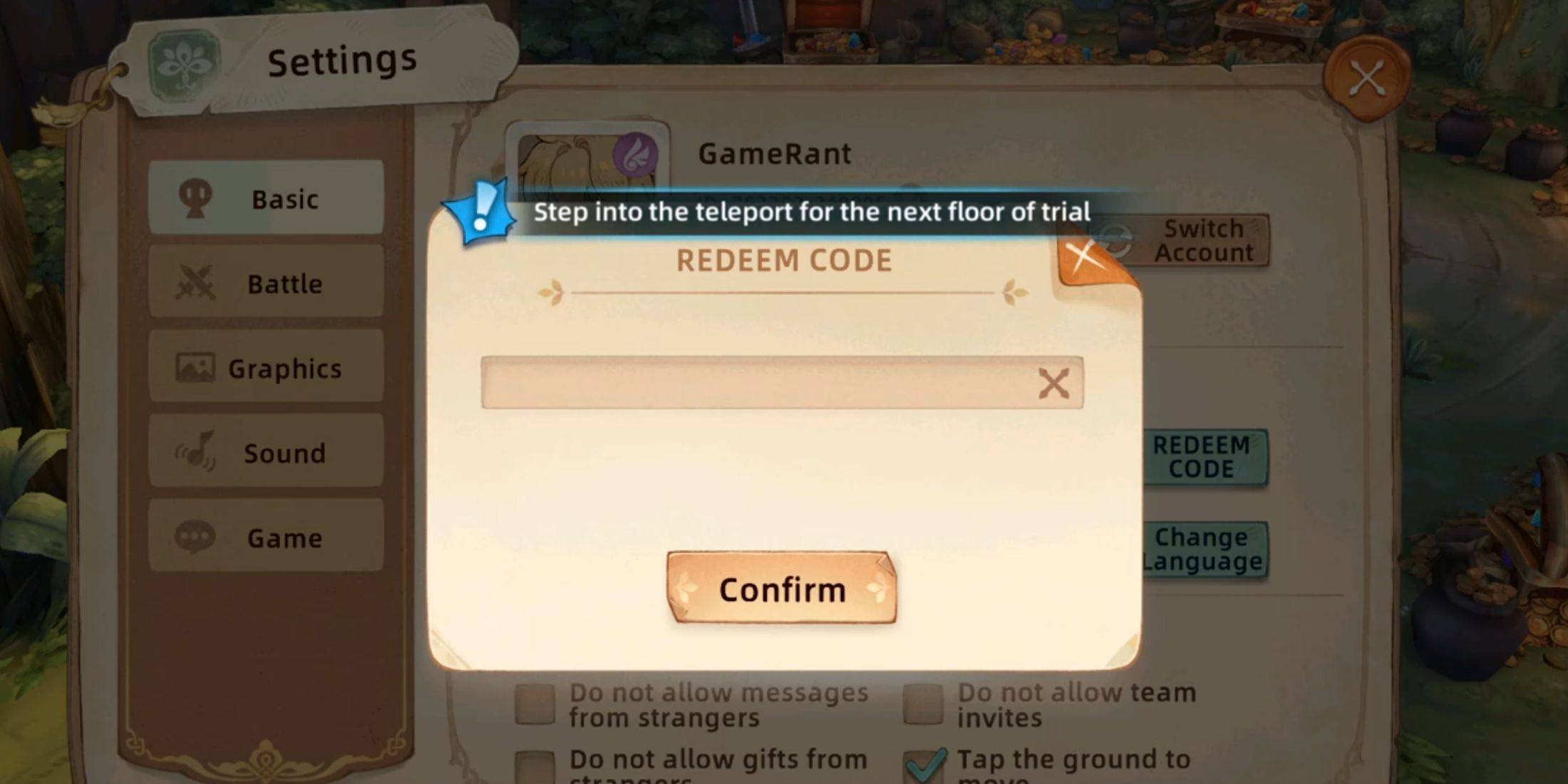 Image: Code redemption steps