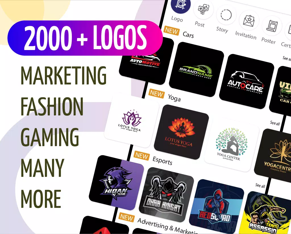 Graphic Design & Logo Maker ဖန်သားပြင်ဓာတ်ပုံ 1