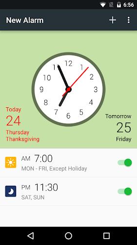 Alarm: Clock with Holidays Screenshot 0