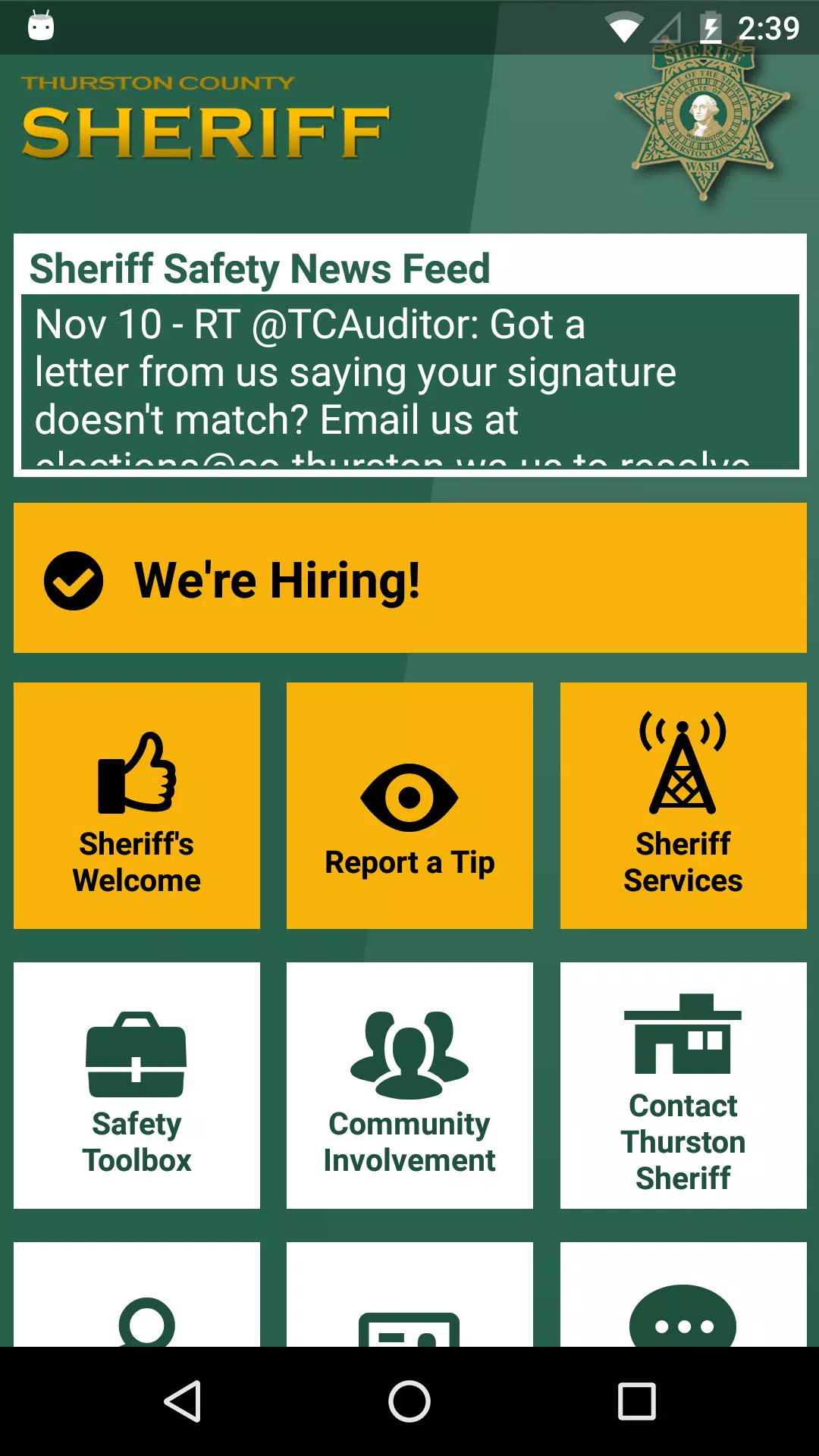 Schermata Thurston County Sheriff 0