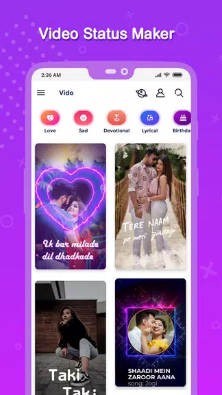 Vido : Video Status Maker Schermafbeelding 0
