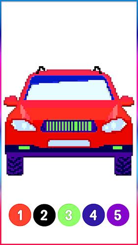 Cars Pixel Art Color by Number ภาพหน้าจอ 3