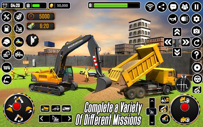 City Heavy Excavator Crane 3D Schermafbeelding 1