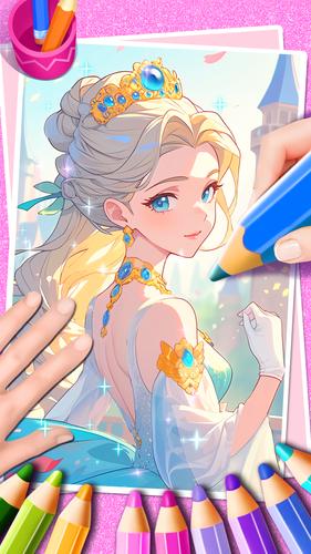 Princess Game Fantasy Coloring Скриншот 3