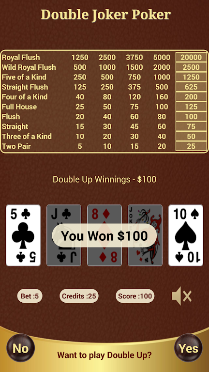Double Joker Poker Zrzut ekranu 2