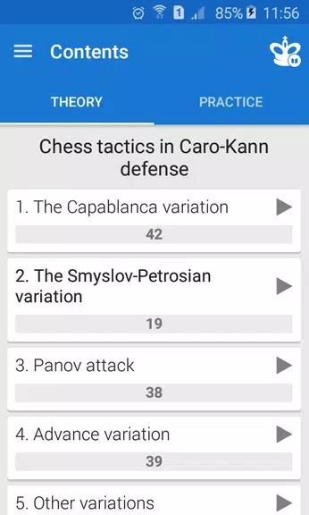 Chess Tactics in Caro-Kann Ảnh chụp màn hình 1