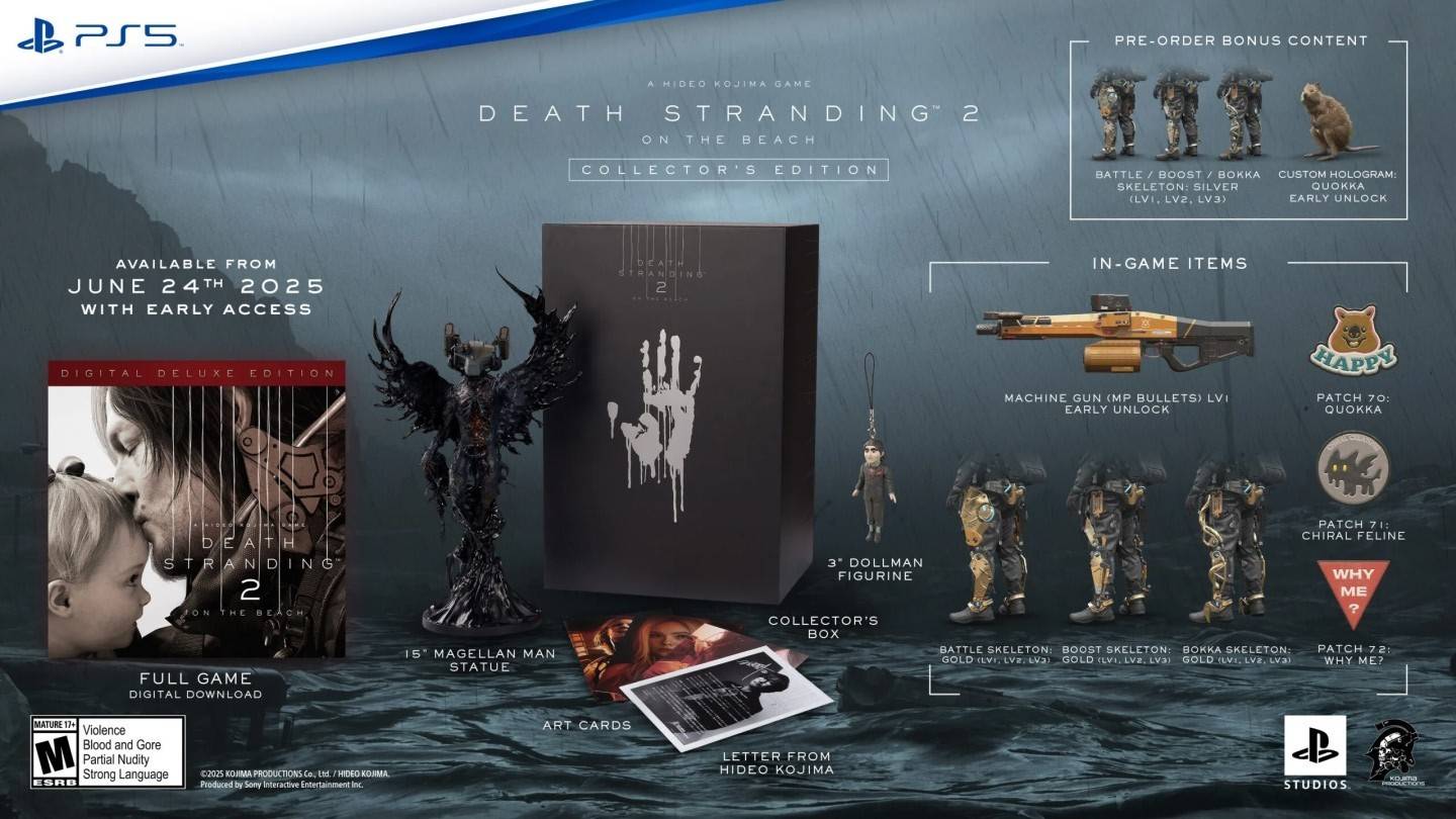 Death Stranding 2 no trailer de colecionadores de praia lançado pela Sony