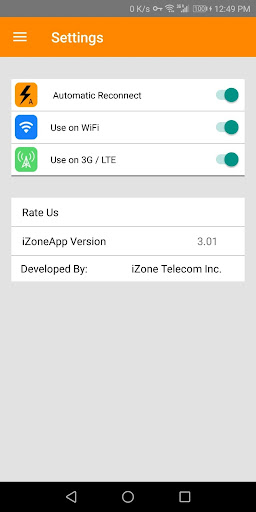 IZONE APP VPN Captura de pantalla 3