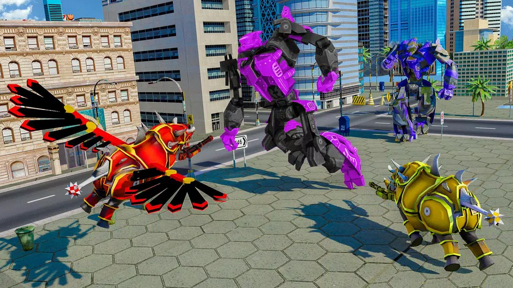 Flying Rhino Robot Transform: Robot War Games Screenshot 2