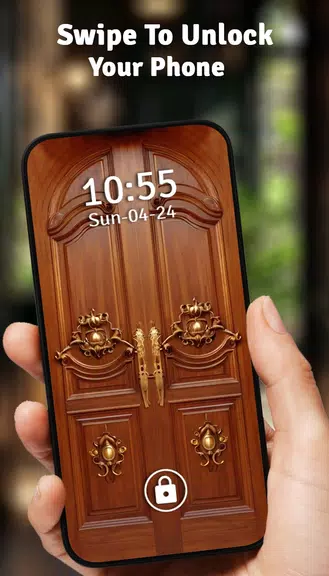 Vintage Door Lock Screen Скриншот 0