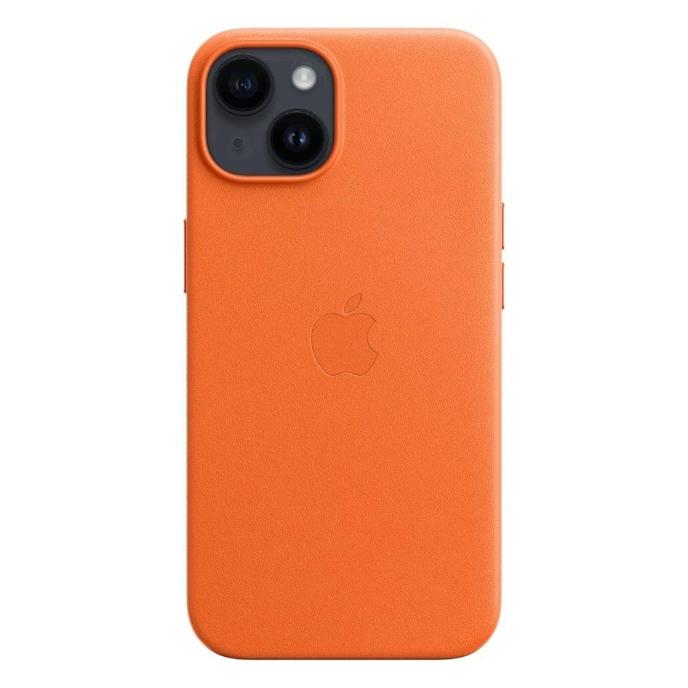 Apple iPhone 14 Plus Case Kulit dengan Magsafe - Orange