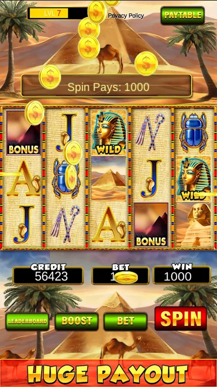 Slot Machine: New Pharaoh Slot - Casino Vegas Feel স্ক্রিনশট 0