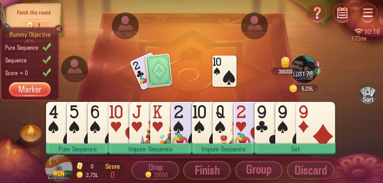 Rummy Plus - Online Indian Rummy ဖန်သားပြင်ဓာတ်ပုံ 0