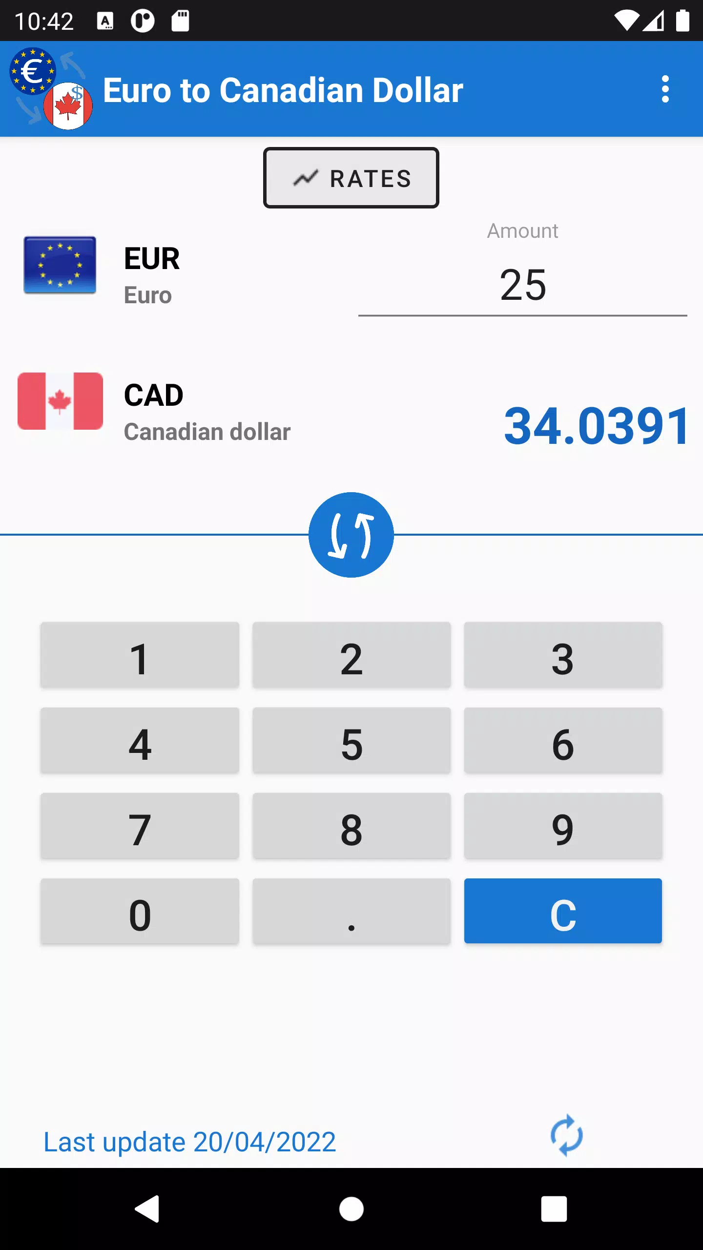 Euro to Canadian Dollar スクリーンショット 0