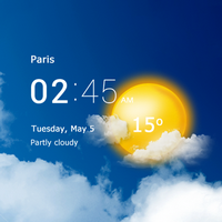 Transparent clock weather Pro