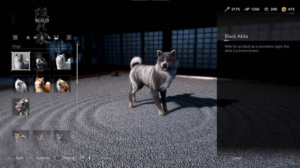 Menu di build hideout in Assassin's Creed Shadows