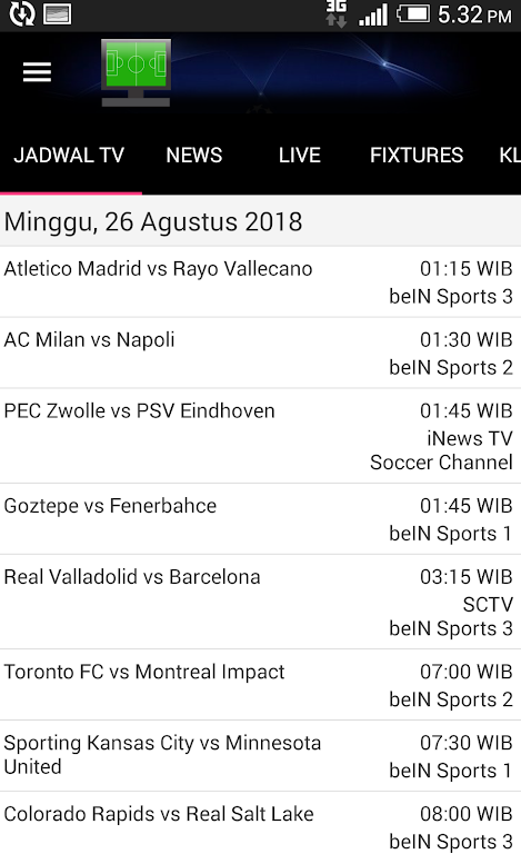 Jadwal Siaran Langsung ภาพหน้าจอ 0