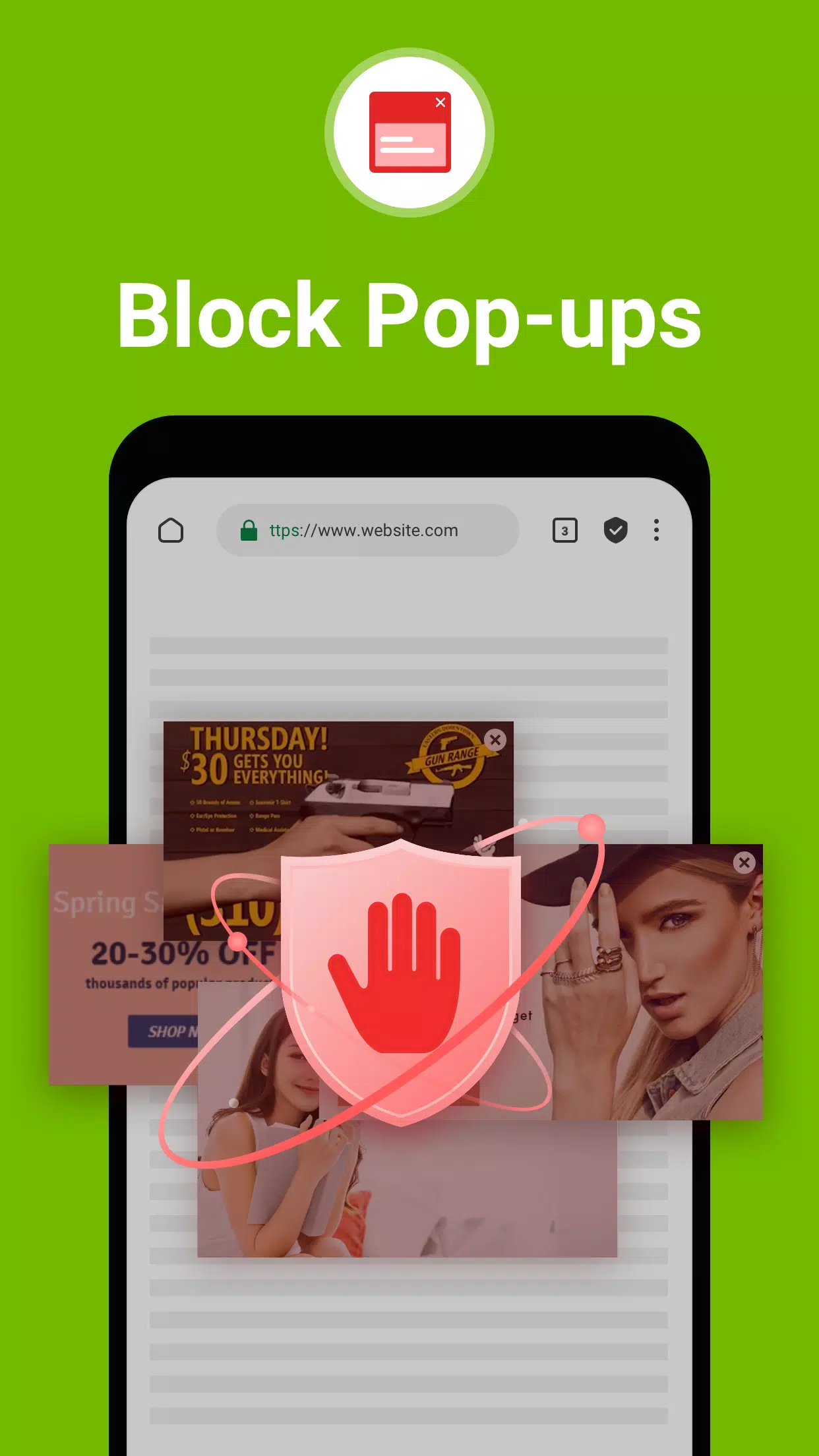 FAB Adblocker Browser: Adblock 스크린샷 1