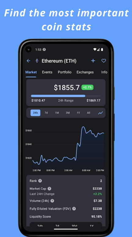 Crypto Hub Coin Stats Tracker Schermafbeelding 3