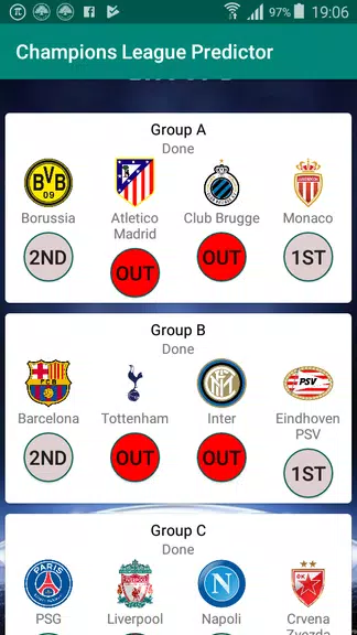 Champions Football Predictor Zrzut ekranu 0