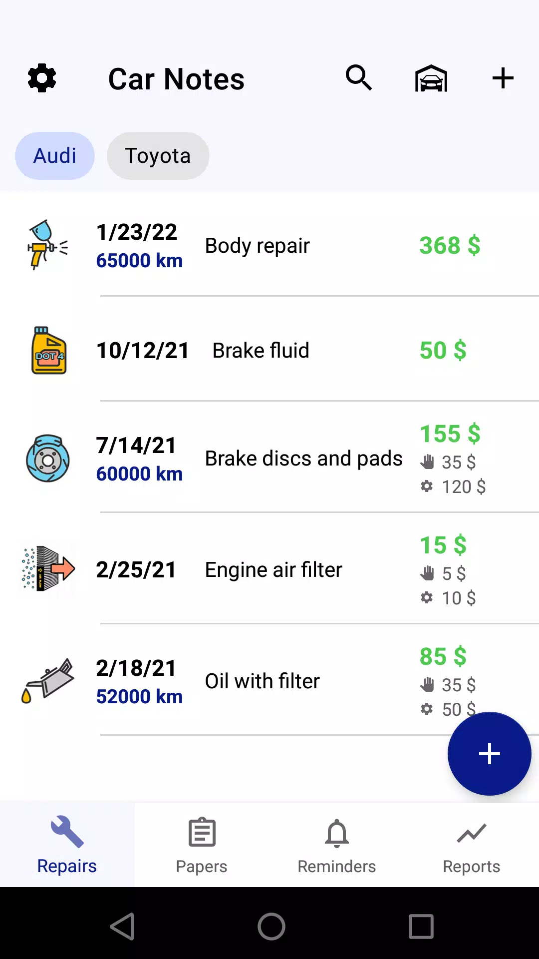 Car service tracker Schermafbeelding 0