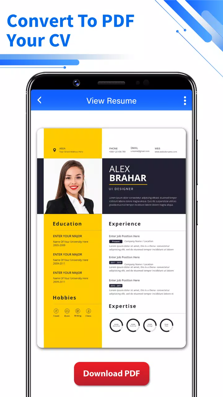 Resume Builder - PDF CV Maker स्क्रीनशॉट 1