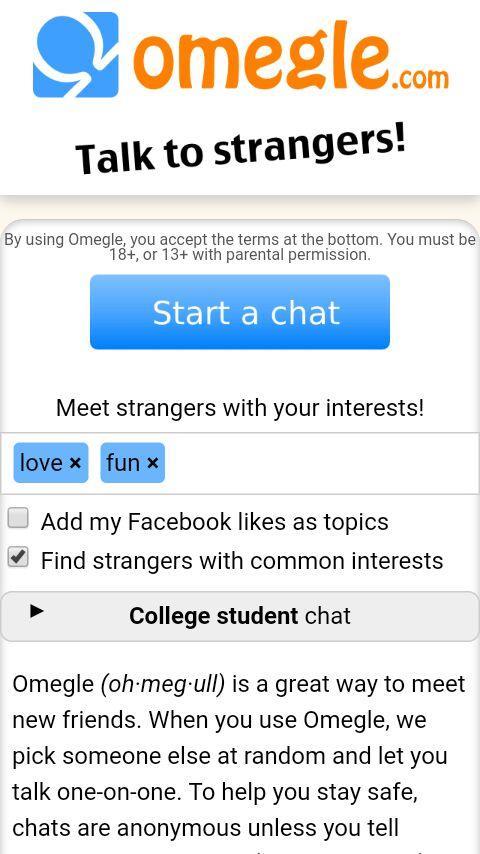 Omegle Chat - Talk to Strangers Captura de pantalla 0