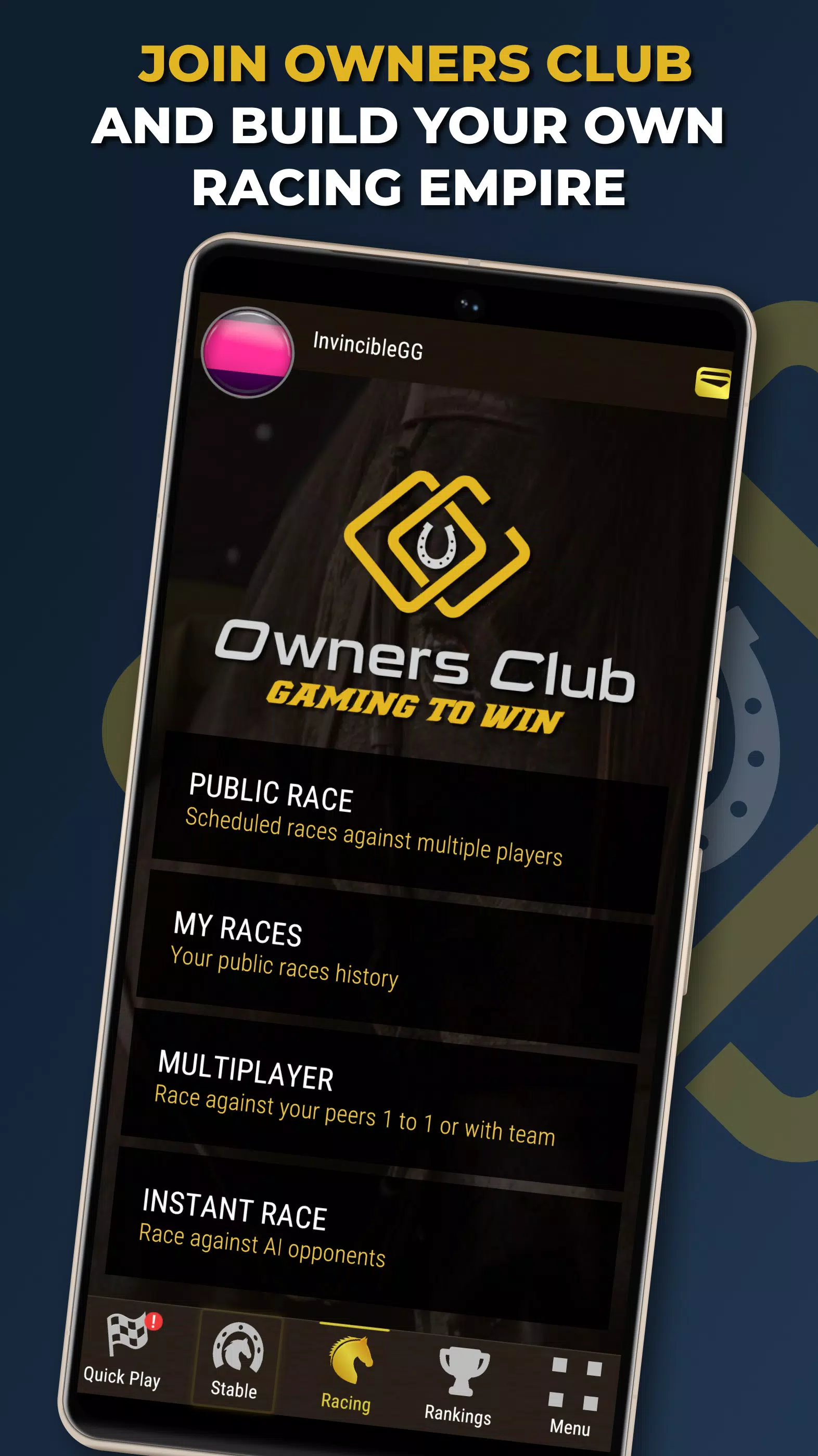 Owners Club - AI Horse Racing Скриншот 0