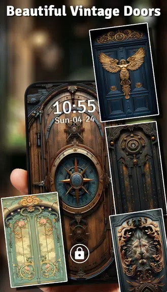 Vintage Door Lock Screen Captura de pantalla 2