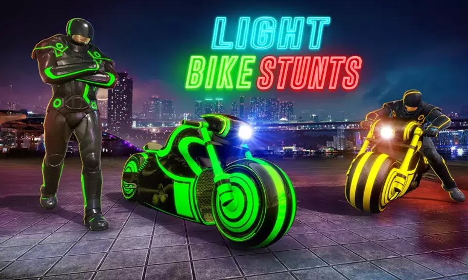 Light Bike Stunt Racing Game 스크린샷 3