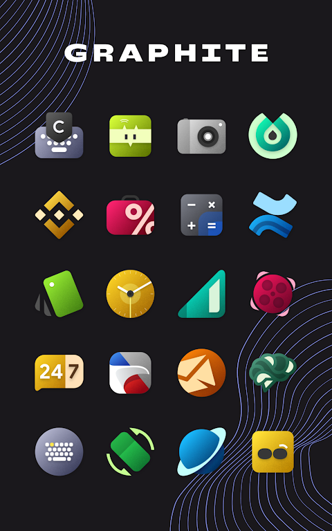 Graphite Icon Pack Mod Capture d'écran 1