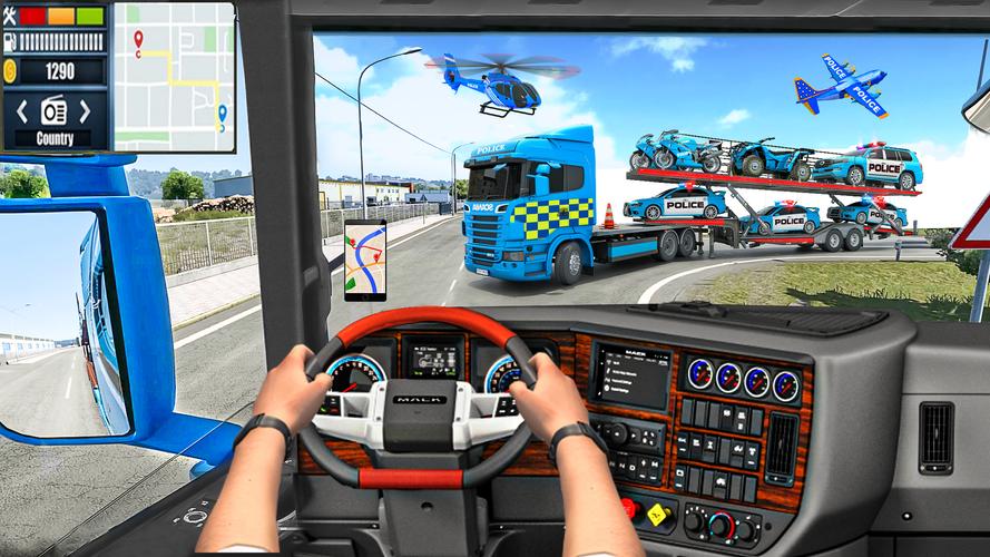 US police Cars Transport truck ဖန်သားပြင်ဓာတ်ပုံ 2