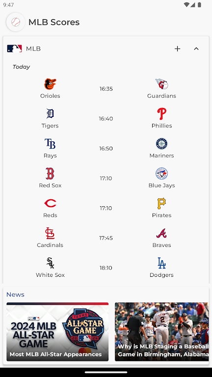 MLB Scores ภาพหน้าจอ 0