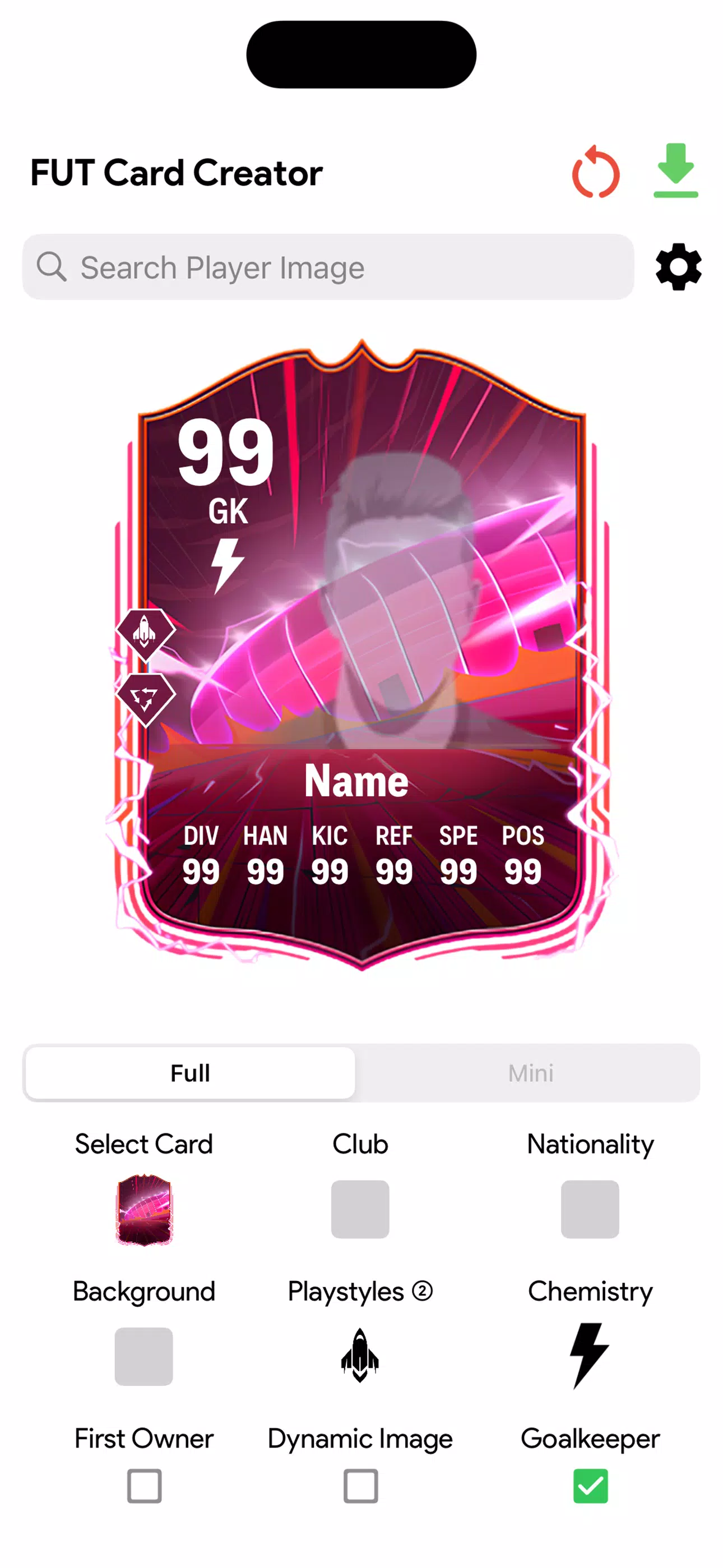 FC Card Creator 25 স্ক্রিনশট 1