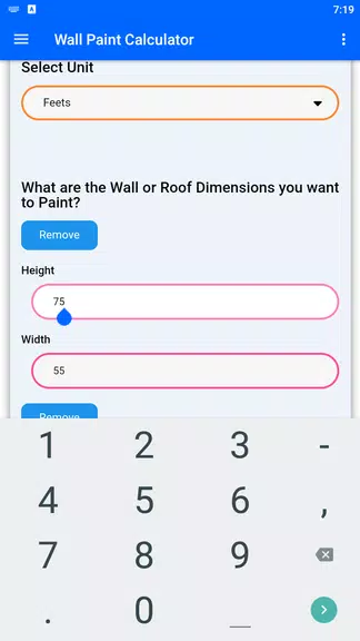 Wall Paint Calculator Zrzut ekranu 1