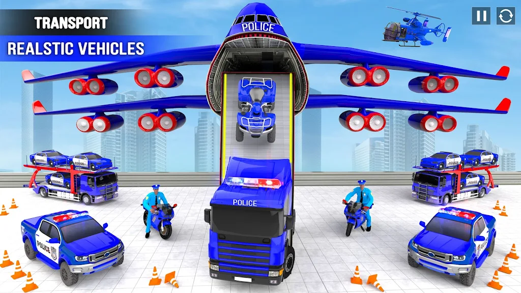 Police Car transporter Game 3D Ảnh chụp màn hình 3