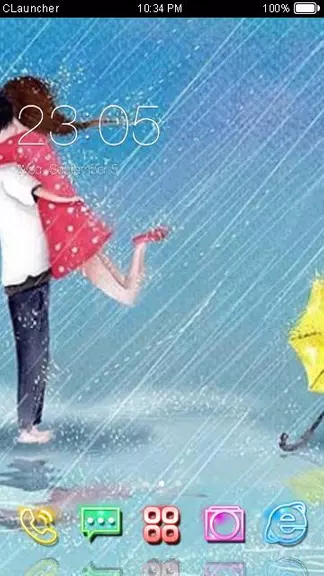 Cartoon Couple Sweet Theme HD Ảnh chụp màn hình 0