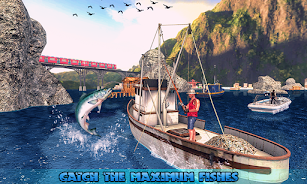 Big Fishing Ship Simulator 3D Ekran Görüntüsü 1