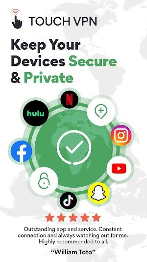 Touch VPN ဖန်သားပြင်ဓာတ်ပုံ 0