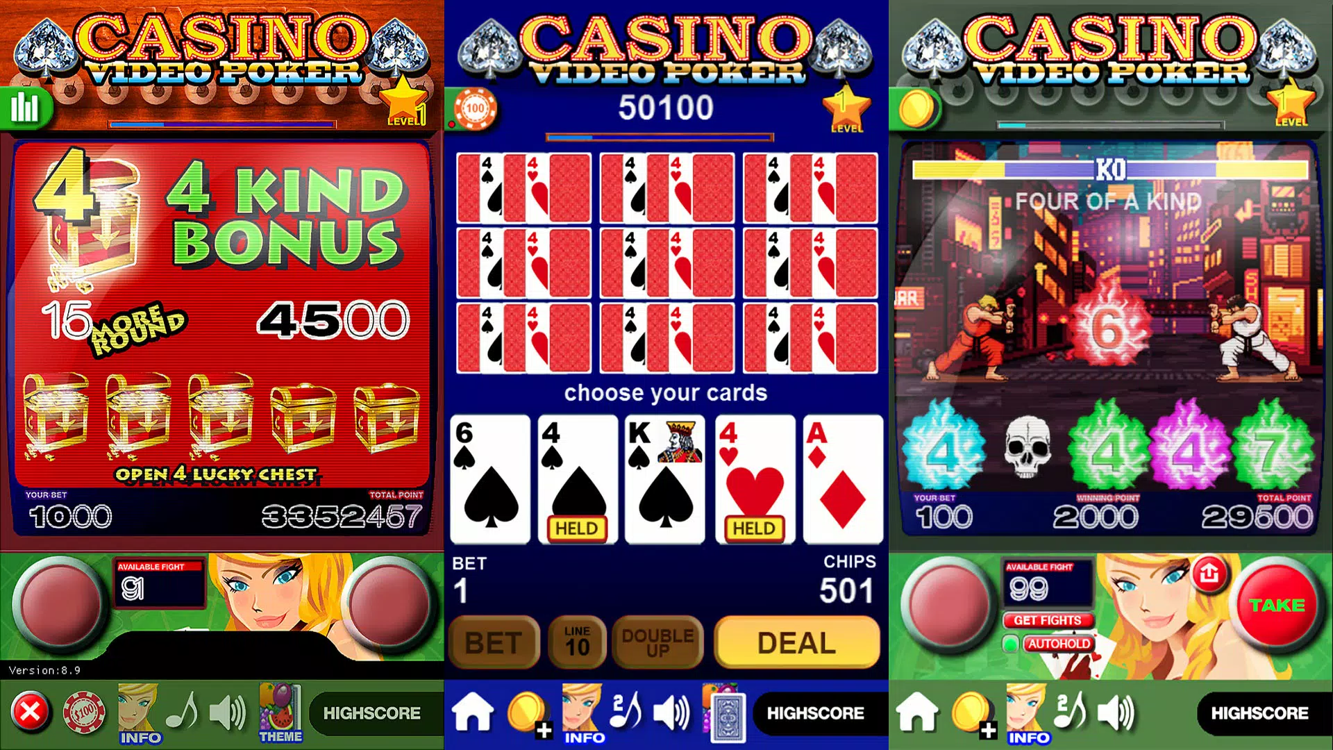 Casino Video Poker Ekran Görüntüsü 1